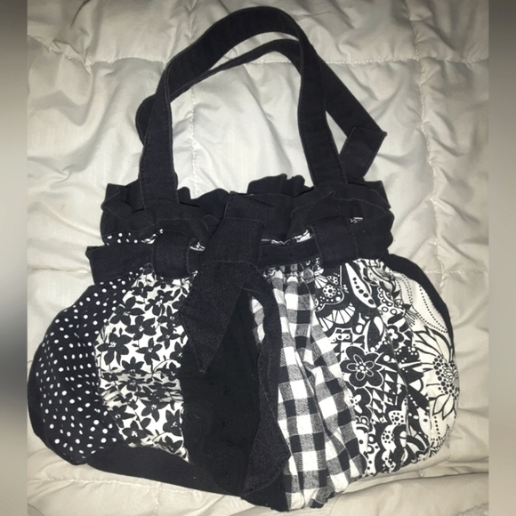 💌 5 for 15 - Cute Black & White Cotton Purse - Picture 2 of 5